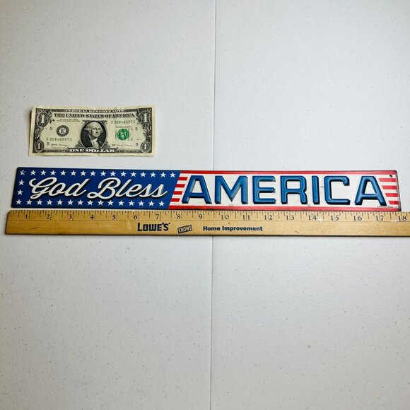 God Bless America small metal patriotic sign Fourth of July Independence Day - Picture 7 of 10